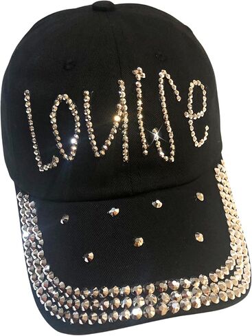 Popfizzy Bedazzled Hat for Women and Girls, Rhinestone Denim and Diamond Hat, Fun Adult Bling Hats, Sparkly Gifts, One Size in Kuwait