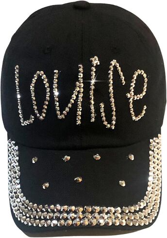 Popfizzy Bedazzled Hat for Women and Girls, Rhinestone Denim and Diamond Hat, Fun Adult Bling Hats, Sparkly Gifts, One Size in Kuwait