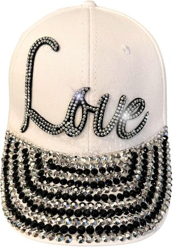 Popfizzy Bedazzled Hat for Women and Girls, Rhinestone Denim and Diamond Hat, Fun Adult Bling Hats, Sparkly Gifts, One Size in Kuwait