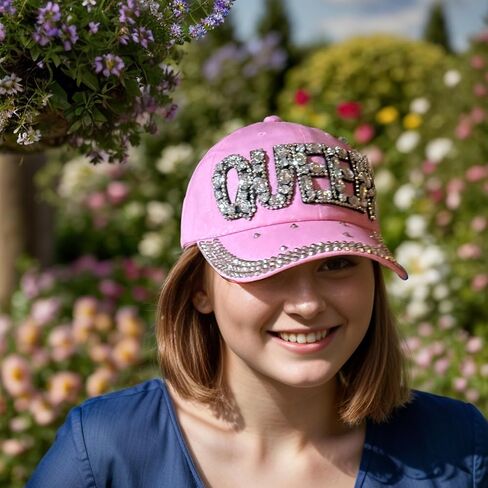 Popfizzy Bedazzled Hat for Women and Girls, Rhinestone Denim and Diamond Hat, Fun Adult Bling Hats, Sparkly Gifts, One Size in Kuwait