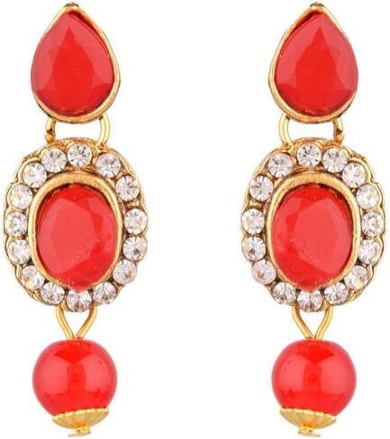 Efulgenz Crystal Indian Jewelry Choker Kundan Crystal Faux Pearl Necklace Earrings Maang Tikka Head Chain Bollywood Wedding Bridal Set for Women in Saudi Arabia