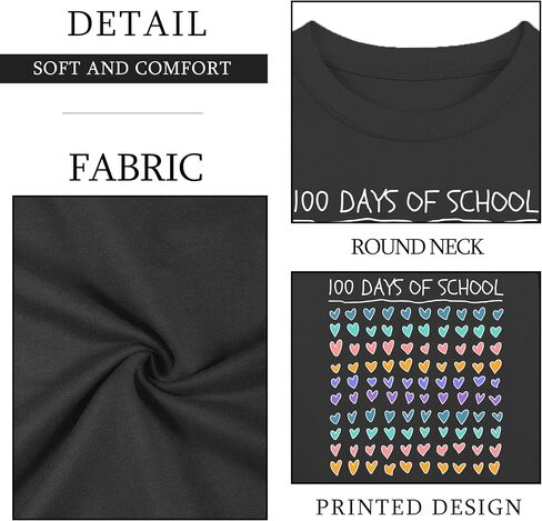 100 Days of School Shirt for Women Happy 100 Days of School Sweatshirt Teacher Graphic Long Sleeve Tops in Saudi Arabia