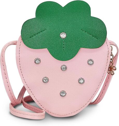 Girls Crossbody Purse Bag, PU Leather Girls Shoulder Bag Little Girls Crossbody Bags, Strawberry Shape Girls Purse in Saudi Arabia