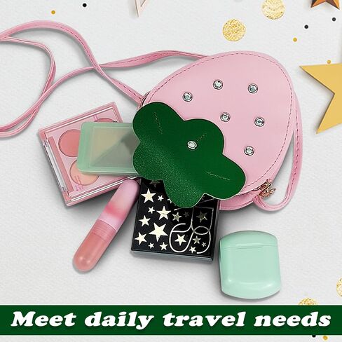 Girls Crossbody Purse Bag, PU Leather Girls Shoulder Bag Little Girls Crossbody Bags, Strawberry Shape Girls Purse in Saudi Arabia