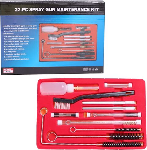 22pcs HVLP Paint Sprayer Cleaning Kit Pro Clean Tool with Storage Case for Spray Gun Air Tool Airbrush in Saudi Arabia