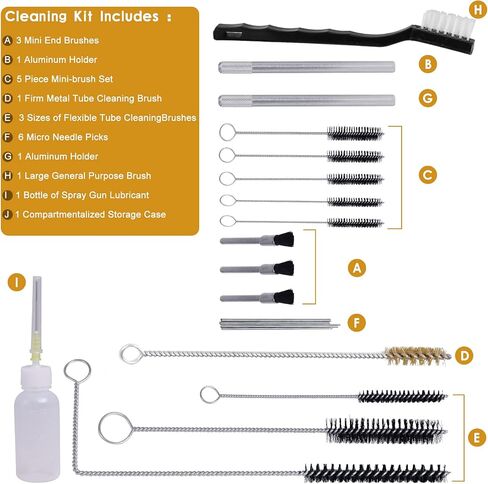 22pcs HVLP Paint Sprayer Cleaning Kit Pro Clean Tool with Storage Case for Spray Gun Air Tool Airbrush in Saudi Arabia