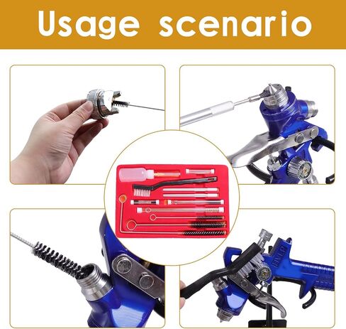 22pcs HVLP Paint Sprayer Cleaning Kit Pro Clean Tool with Storage Case for Spray Gun Air Tool Airbrush in Saudi Arabia