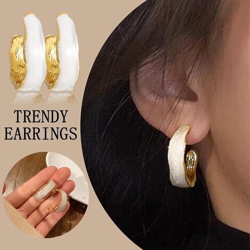 45 Pairs Gold hoop Earring Set for Women, Fashion Stud Pearl Earrings Multipack, Hypoallergenic Twisted Heart Earring Pack, Gold Hoops Earrings for Party Jewelry with Gift Bag in Saudi Arabia