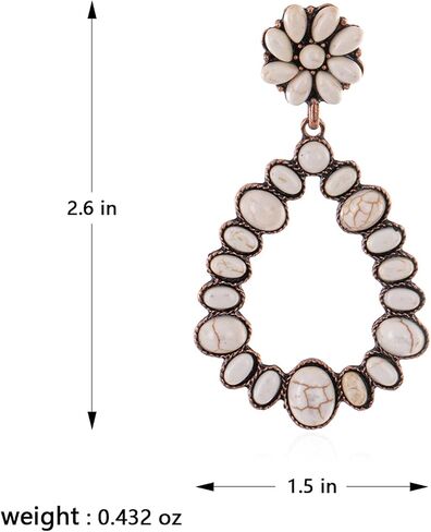 Rustic Couture's Western Turquoise Earrings for Women Statement Western Country Jewelry in Saudi Arabia