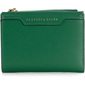 Slim Small Leather Women Wallets,Card Holder Wallet Bifold Trifold RFID Blocking Purse with Zipper Coin(Red) in Kuwait