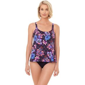 Penbrooke Women's Swimwear Hideaway A-Line Soft Cup Adjustable Strap Tankini Top