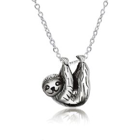 YAFEINI Sloth Gifts S925 Sterling Silver Sloth Necklace Cute Sloth Pendant Jewelry for Women Girls Gifts