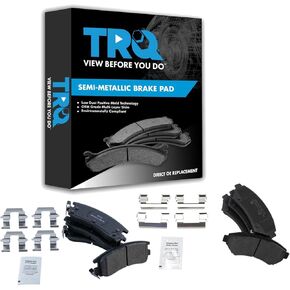 TRQ Front & Rear Premium Posi Semi-Metallic Brake Pads Compatible with Buick Cadillac Chevy