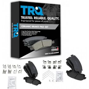 TRQ Front & Rear Brake Pads Ceramic Compatible with 1995-1997 Toyota Avalon