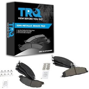 TRQ Front & Rear Brake Pads Semi-Metallic Compatible with 2009-2010 Dodge Ram 2500 Ram 3500 2012 Ram 1500 2011-2018 2500 3500