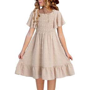 blibean Tween Girls 2025 Summer Dresses Kids Chiffon Dress Size 6-15 Years