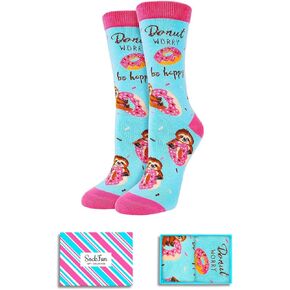 Sloth Gifts Sloth Socks Women - Donut Gifts Donut Doughnut Socks for Teen Girls, Christmas Stocking Stuffers