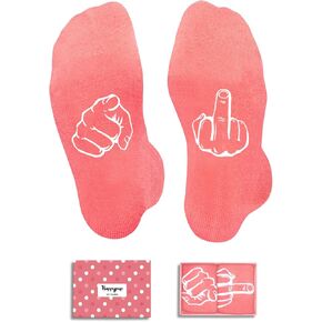 HAPPYPOP Funny Socks for Men Women - Crazy Gifts Novelty Socks Sarcastic Gifts Middle Finger Gifts Orange