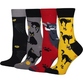 Women's 4/5 Packs Animal Dress Cotton Crew Novelty Socks