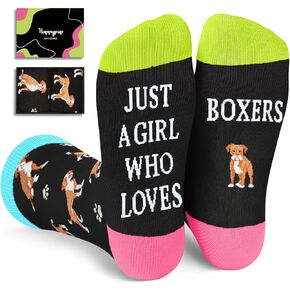 HAPPYPOP Boxer Dog Gifts for Women - Fun Boxer Dog Socks for Mom Her Boxer Lovers