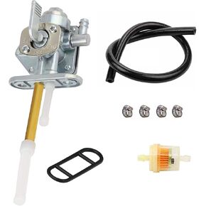 Fuel Vavle Petcock Shut Off Tank Switch Replacement for Suzuki LT80 LTZ250 LTZ400 Fits for Yamaha YFS200 YFM250 350 600 660 YFZ350 Raptor 660 Wolverine Banshee 350 Grizzly Blast with Fuel line