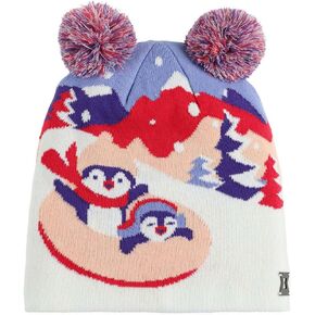 Spyder Girl's Penguin Double Pom Hat Beanie Hat