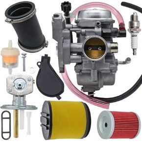 Carburetor for Arctic Cat ATV 250 300 2x4 4x4 2001-2005 Carb 0470-448 0470-387 with Air Filter kit & Fuel Valve Petcock and Carb & Intake Manifold