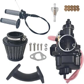 طقم فلتر هواء لأنابيب مدخل المكربن ​​الأسود VM22 مناسب لـ Predator 212cc GX160 Honda GX200 CT200U 196cc KT196 Clones Go Kart Mini Bike Race Kart (أسود)