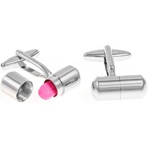 MRCUFF Pill Holder Pharmacist Doctor MD Pair Cufflinks in a Presentation Gift Box & Polishing Cloth