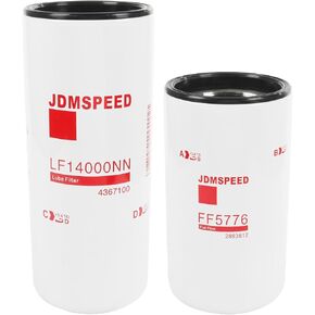 JDMSPEED LF14000NN FF5776 Fuel Filter Oil Change Kit Oil Filter Compatible With Cummins Fit ISX 15L 16L Trucks