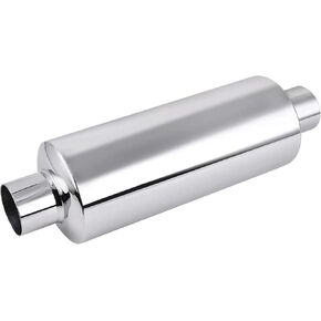 EVIL ENERGY 2" Resonator Muffler Stainless Steel (2.0 inch Inlet/Outlet, 13.8" Length)