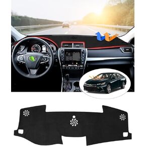 غطاء Cartist Dash متوافق مع Toyota Camry 2012 2013 2014 2015 2016 2017 ملحقات غطاء لوحة القيادة حصيرة غير قابلة للانزلاق سجادة سوداء (مادة الفانيلا) in Kuwait