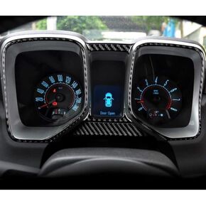 2010-15 Chevy Camaro Real Carbon Fiber Speedometer Trim Overlay Cover Kit for 2010 2011 2012 2013 2014 2015 Cover Glossy Carbon Black Camaro 5 Fifth Generation (Black Carbon Fiber)