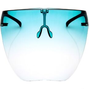 zeroUV - Protective Face Shield Full Cover Visor Glasses/Sunglasses (Anti-Fog/Blue Light Filter) (Teal/Fade)