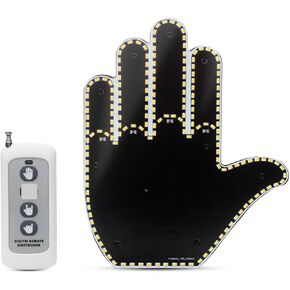 Funny Car Finger Light with Remote, Back Window Gesture Sign Lighting,Truck Accessories, Finger Flicker Car Led Signs for Men
