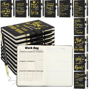Thenshop 20 Pcs Employee Appreciation Gifts Bulk Planner 10 A5 Leather Notebooks and 10 Ballpoint Pen Set Christmas Thank You Gifts for Office Coworker Team(Multi-color,Stylus Ballpoint Pen)