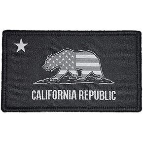 Patriotic California Republic Flag - Embroidered Morale Patch with Hook Backing (SWAT)