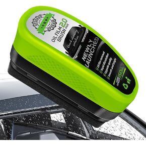 Upgrade Automotive Oil Film Cleaning Brush, Reusable Oil Film Cleaning Brush, Glass Coating for Windshield, Prevents Rain and Fog Cleaning Glass Brush, Green