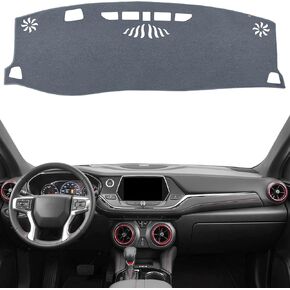 KEYOOG Dashboard Cover Dash Mat Fit for Chevy Blazer 2024-2019 Car Dash Board Mat Anti-Glare Carpet,Non-Slip Pad Sunshield Protector (Grey)