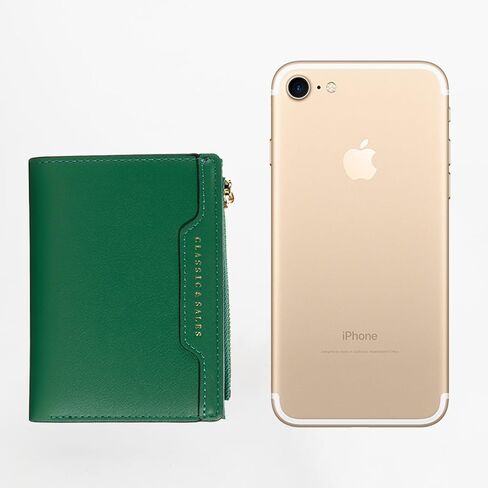 Slim Small Leather Women Wallets,Card Holder Wallet Bifold Trifold RFID Blocking Purse with Zipper Coin(Red) in Kuwait