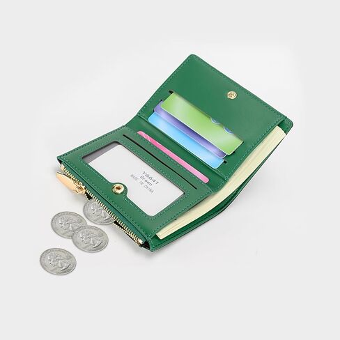 Slim Small Leather Women Wallets,Card Holder Wallet Bifold Trifold RFID Blocking Purse with Zipper Coin(Red) in Kuwait