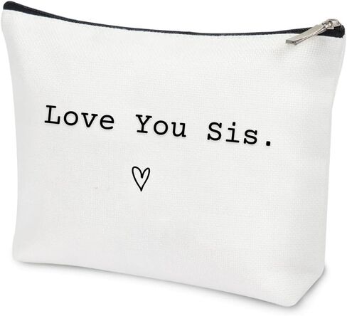 Christmas Sisters Gifts from Sister Brother, Love You Sis. Makeup Cosmetic Bag, Stocking Stuffers Birthday Graduation Gifts for Sister, Adult Women Bridal Shower Party Travel Essentials Toiletry Case in Kuwait