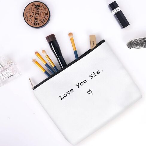 Christmas Sisters Gifts from Sister Brother, Love You Sis. Makeup Cosmetic Bag, Stocking Stuffers Birthday Graduation Gifts for Sister, Adult Women Bridal Shower Party Travel Essentials Toiletry Case in Kuwait