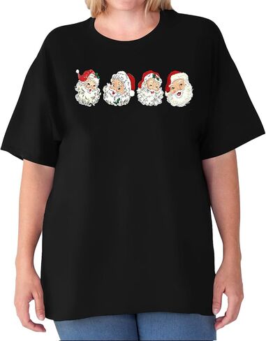 Plus Size Christmas Shirts Women Christmas Crew Shirt Christmas Lights Graphic Tee Xmas Tee Holiday Tops in Kuwait