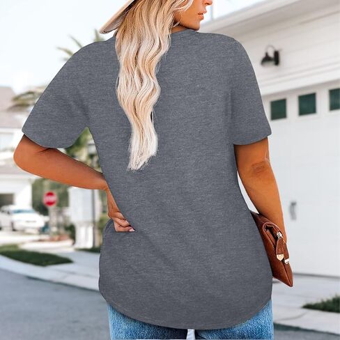 HDLTE Plus Size Tops for Women Casual Short Sleeve Graphic Tee Shirts Oversized Tee Tops in Kuwait