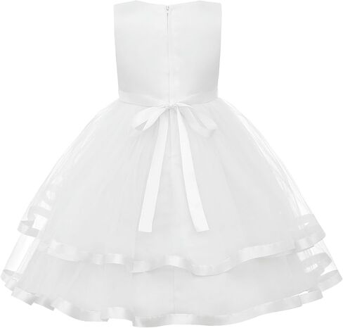 Uhnice Flower Girl Dress Sleeveless Tulle Tutu Beaded Embroidery for Wedding Birthday Party in Kuwait