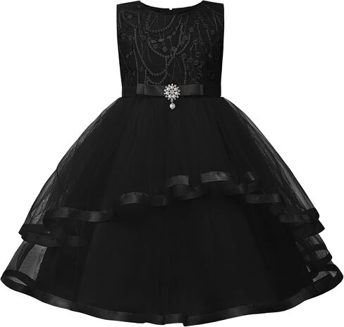 Uhnice Flower Girl Dress Sleeveless Tulle Tutu Beaded Embroidery for Wedding Birthday Party in Kuwait