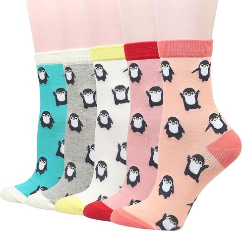 Women's 4/5 Packs Animal Dress Cotton Crew Novelty Socks in Kuwait