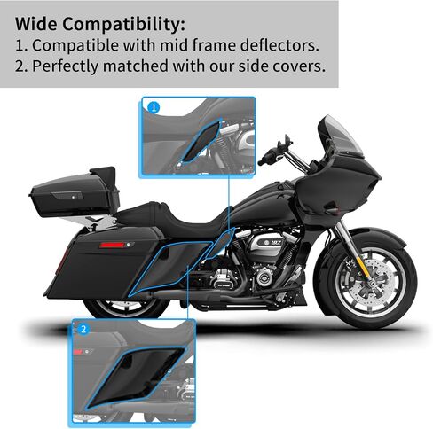 Advanblack Vivid Black Stretched Tank Covers, Gallon Fuel Shrouds Fit for Harley Touring, 2008-2023 Street Glide & Road Glide & Road King in Kuwait