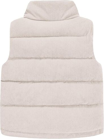 Happy Cherry Girls Corduroy Down Vest Kids Winter Warm Quilted Jacket Toddlers Sleeveless Coat Outerwear 1-8 Years in Kuwait